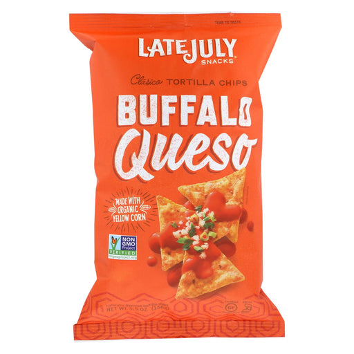 Late July Snacks Classic Tortilla Chips - Buffalo Queso - Case Of 12 - 5.5 Oz.