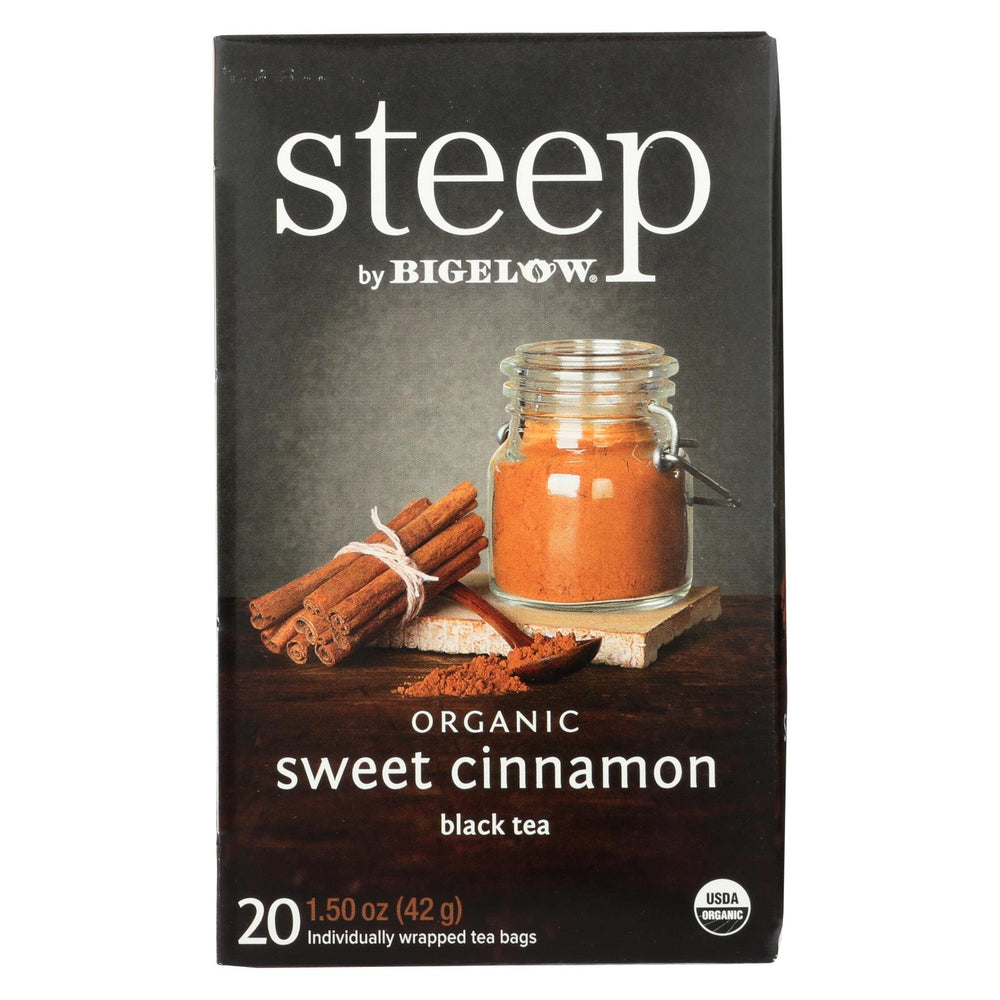 Steep By Bigelow Organic Black Tea - Sweet Cinnamon - Case Of 6 - 20 Bags