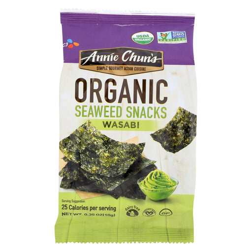 Annie Chun's Organic Seaweed Snacks Wasabi - Case Of 12 - 0.35 Oz.