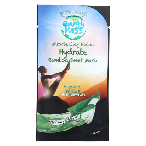 Earth Kiss Miracle Clay Facial Hydrate Bamboo Sheet Mask - Case Of 12 - 0.59 Oz.