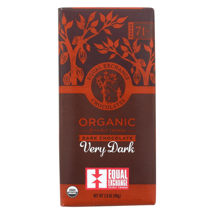 Equal Exchange Organic Chocolate Bar - Very Dark - Case Of 12 - 2.8 Oz.