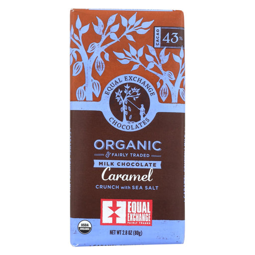 Equal Exchange Organic Dark Chocolate Caramel Crunch With Sea Salt - Caramel Crunch - Case Of 12 - 2.8 Oz.
