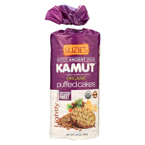 Suzie's Kamut Puffed Cakes - Lightly Salted - Case Of 12 - 3.6 Oz.