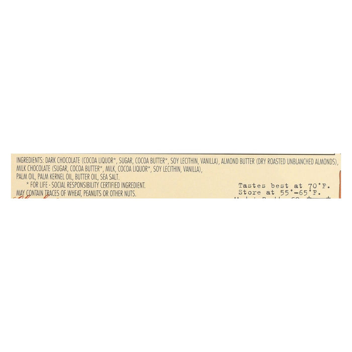 Chocolove Xoxox Dark Chocolate Bar - Salted Almond Butter - Case Of 10 - 3.2 Oz