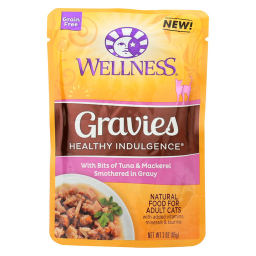 Wellness Pet Products Cat Food - Gravies With Bits Of Tuna And Mackerel Smothered In Gravy - Case Of 24 - 3 Oz.