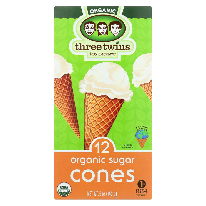 Three Twins Cone - Sugar - Case Of 8 - 5 Oz.
