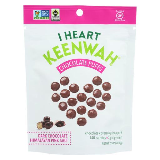 I Heart Keenwah Chocolate Puffs - Himalayan Pink Salt - Case Of 6 - 2.5 Oz.