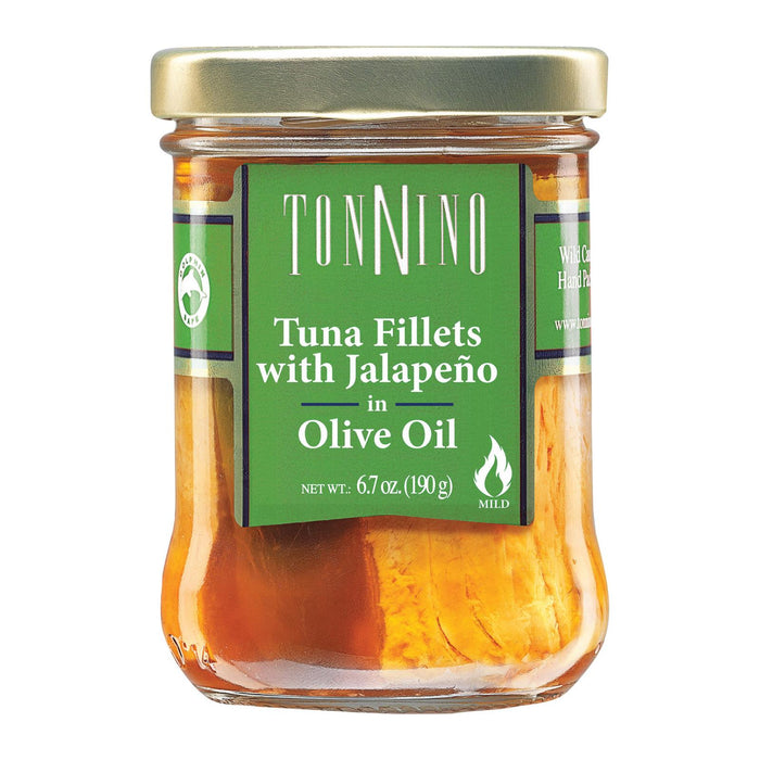 Tonnino Tuna Fillets - Jalapeno, Olive Oil - Case Of 6 - 6.7 Oz.