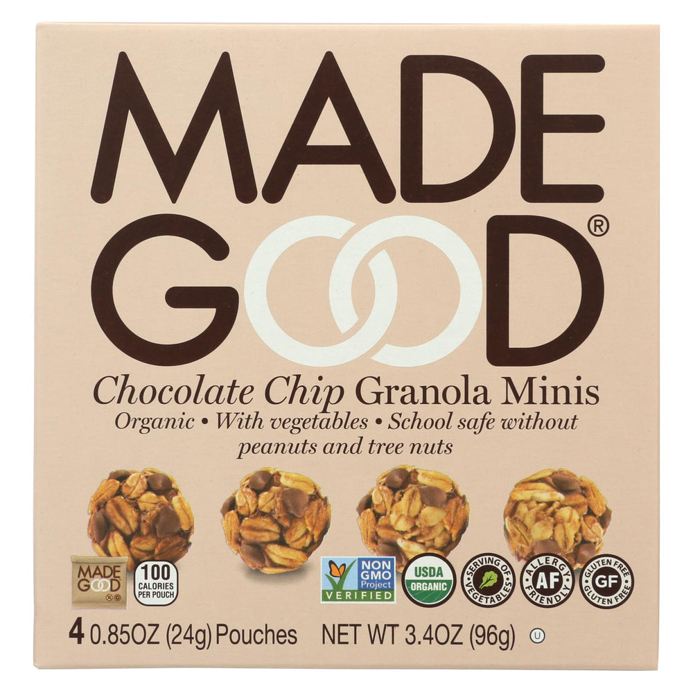 Made Good Granola Minis - Chocolate Chip - Case Of 6 - 3.4 Oz.