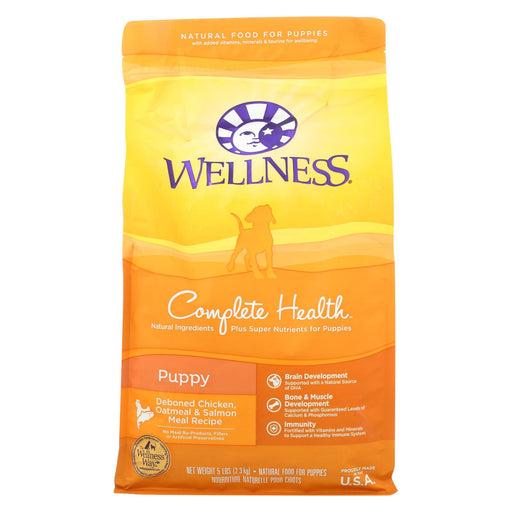 Wellness Pet Products Puppy Food - Deboned Chicken - Oatmeal And Salmon Meal Recipe - Case Of 6 - 5 Lb.