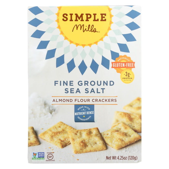 Simple Mills Fine Ground Sea Salt Almond Flour Crackers - Case Of 6 - 4.25 Oz.