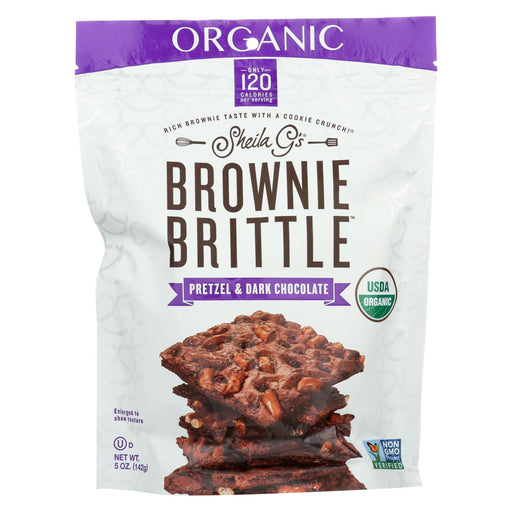 Sheila G's Organic Brownie Brittle - Pretzel And Dark Chocolate - Case Of 12 - 5 Oz.