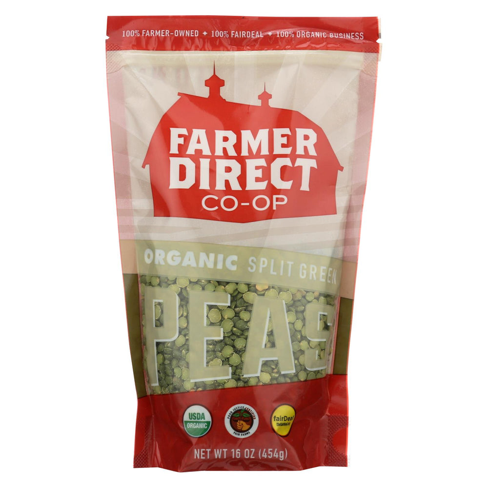 Farmer Direct Co-op Peas - Organic - Split Green - Case Of 12 - 1 Lb.