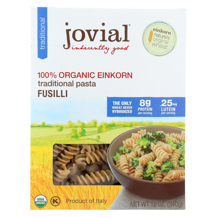 Jovial Gluten Free Brown Rice Pasta - Fusilli - Case Of 12 - 12 Oz.