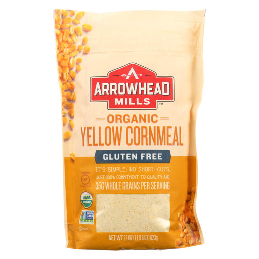 Arrowhead Mills Organic Yellow Corn Meal - Gluten Free - Case Of 6 - 22 Oz.