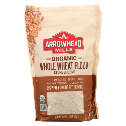 Arrowhead Mills Organic Whole Wheat Flour - Stone Ground - Case Of 6 - 22 Oz.