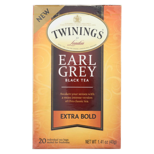 Twining's Tea Black Tea - Earl Grey Extra Bold - Case Of 6 - 20 Count