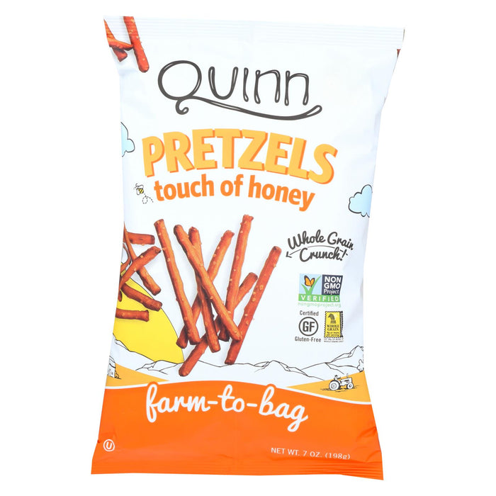 Quinn Popcorn Pretzels - Touch Of Honey - Case Of 8 - 7 Oz