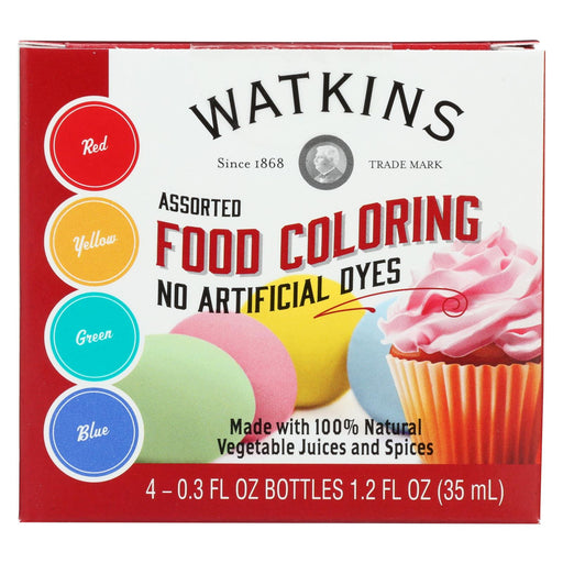 J.r. Watkins Food Coloring - Assorted - Case Of 6 - 4 Count