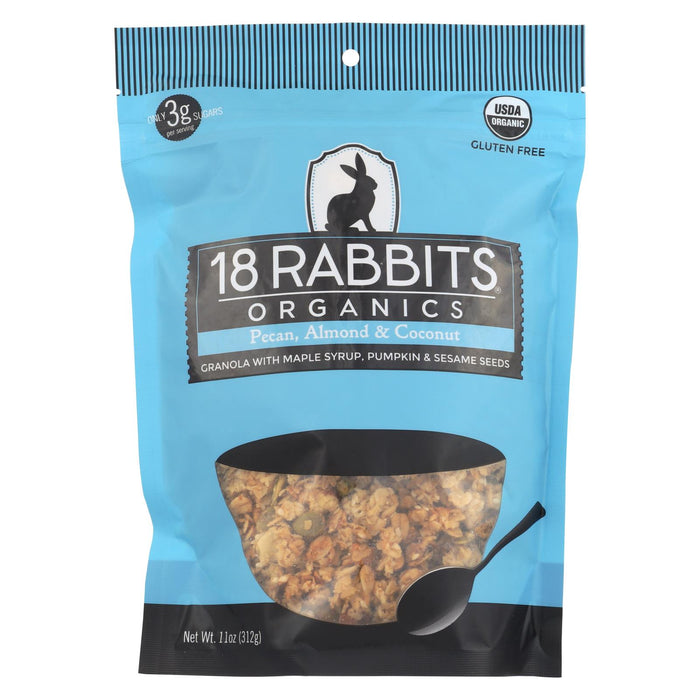 18 Rabbits Organic Granola - Pecan, Almond And Coconut - Case Of 6 - 11 Oz.
