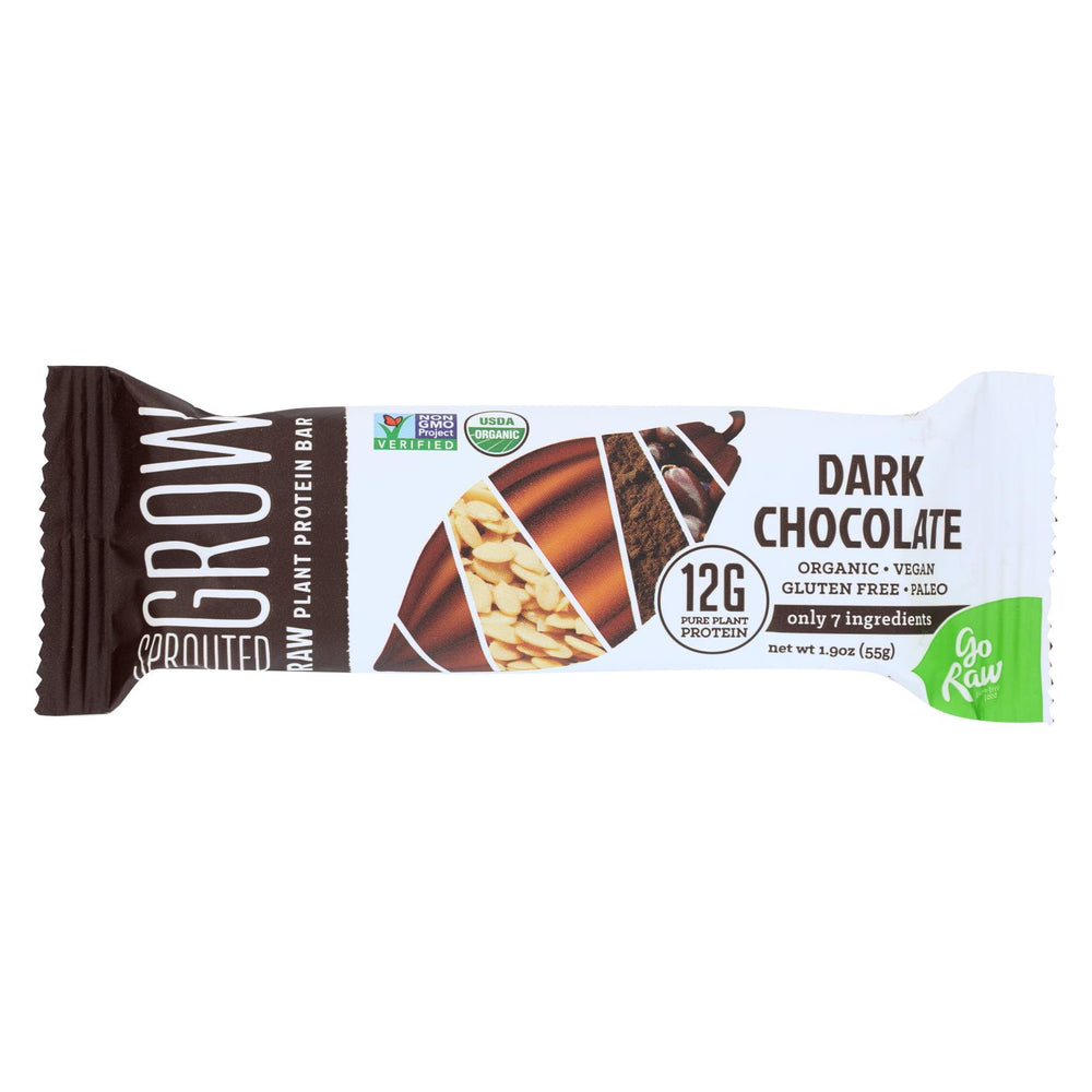 Go Raw Sprouted Grow - Dark Chocolate - Case Of 12 - 1.9 Oz.