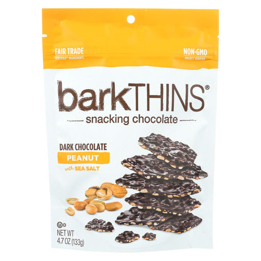 Bark Thins Snacking Dark Chocolate - Peanut With Sea Salt - Case Of 12 - 4.7 Oz.