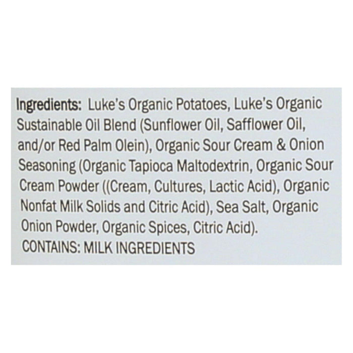 Luke's Organic Sour Cream And Onion Potato Chips - Case Of 9 - 4 Oz.