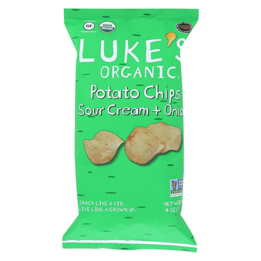 Luke's Organic Sour Cream And Onion Potato Chips - Case Of 9 - 4 Oz.