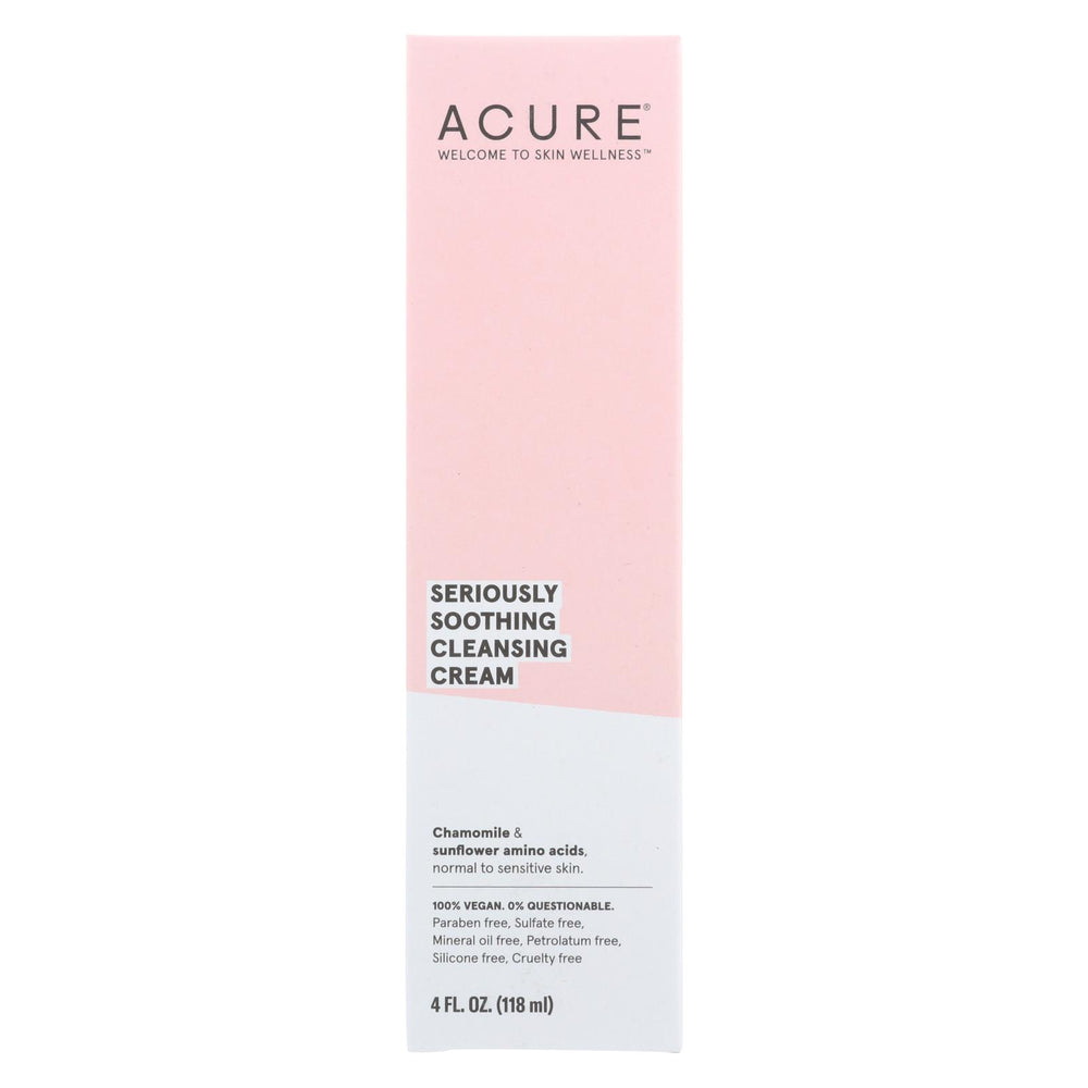 Acure Sensitive Facial Cleanser - Peony Extract And Sunflower Amino Acids - 4 Fl Oz.