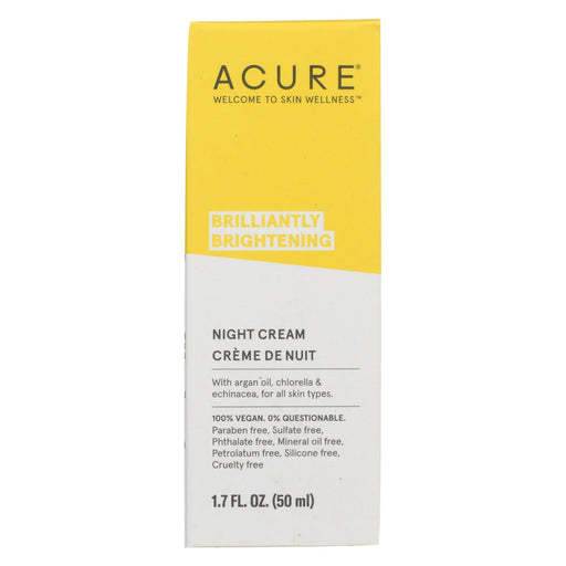Acure Night Cream - Argan Extract And Chlorella - 1.75 Fl Oz.