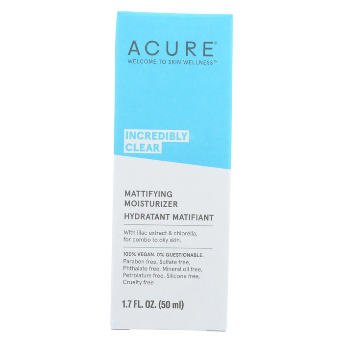 Acure Oil Control Facial Moisturizer - Lilac Extract And Chlorella - 1.75 Fl Oz.