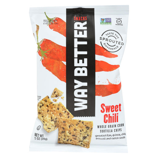 Way Better Snacks Tortilla Chips - Sweet Chili - Case Of 12 - 1 Oz.