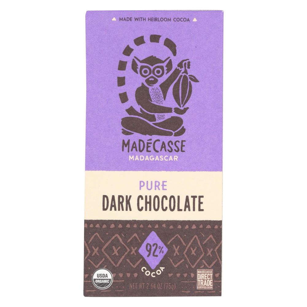 Madecasse 92 Percent Dark Chocolate - Case Of 12 - 2.64 Oz.