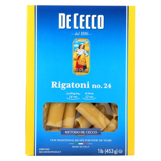 De Cecco Pasta Pasta - Rigatoni - Case Of 12 - 16 Oz