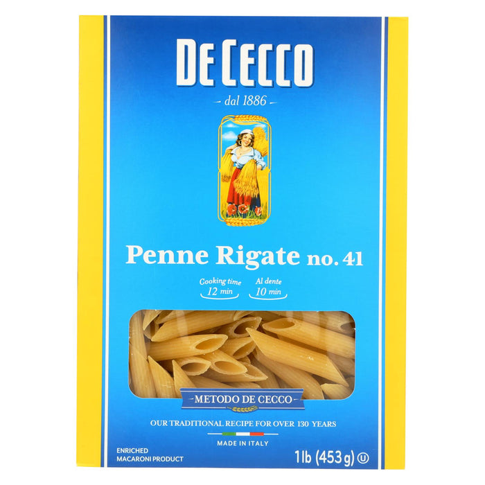 De Cecco Pasta Pasta - Penne Rigate - Case Of 12 - 16 Oz