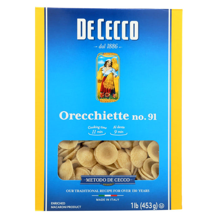 De Cecco Pasta Pasta - Orecchiette - Case Of 12 - 16 Oz