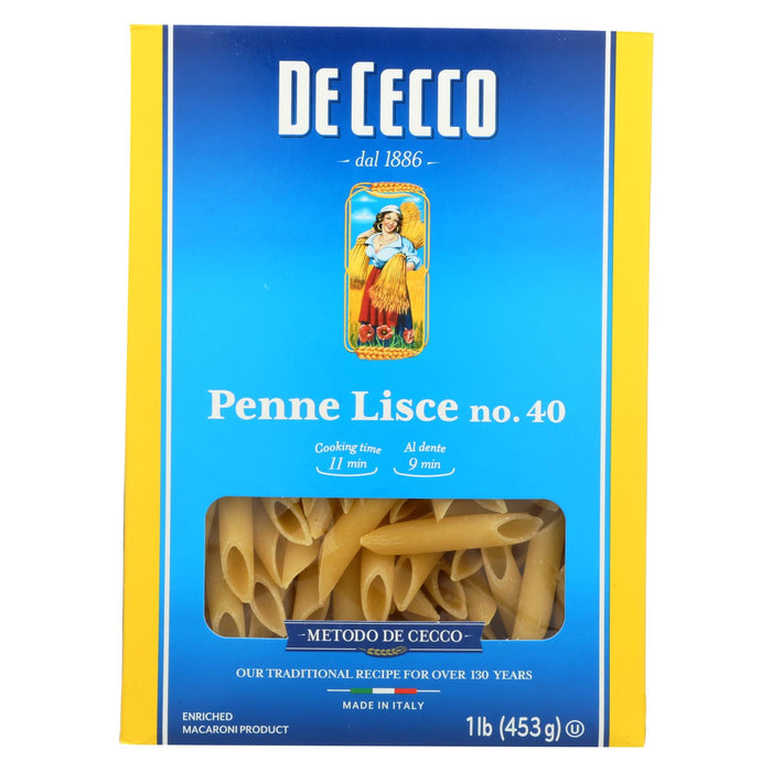 De Cecco Pasta Pasta - Penne Lisce - Case Of 12 - 16 Oz