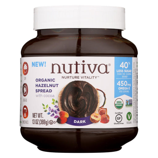 Nutiva Organic Hazelnut Spreads - Dark - Case Of 6 - 13 Oz.