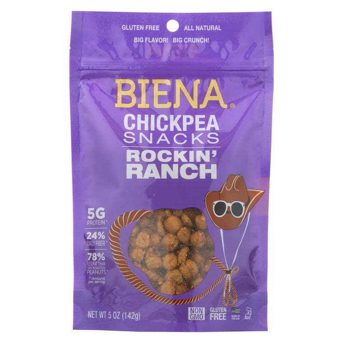 Biena Chickpea Snacks - Rockin' Ranch - Case Of 8 - 5 Oz.