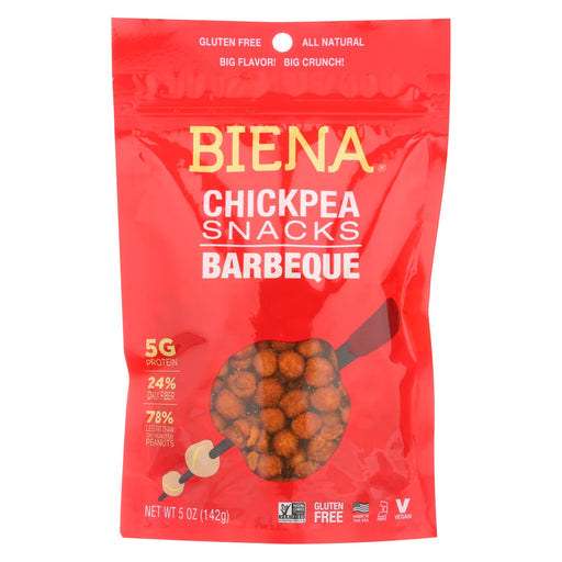 Biena Chickpea Snacks - Barbeque - Case Of 8 - 5 Oz.