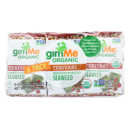 Gimme Seaweed Snacks Organic Seaweed Snack - Teriyaki - Case Of 8 - 6-.17 Oz