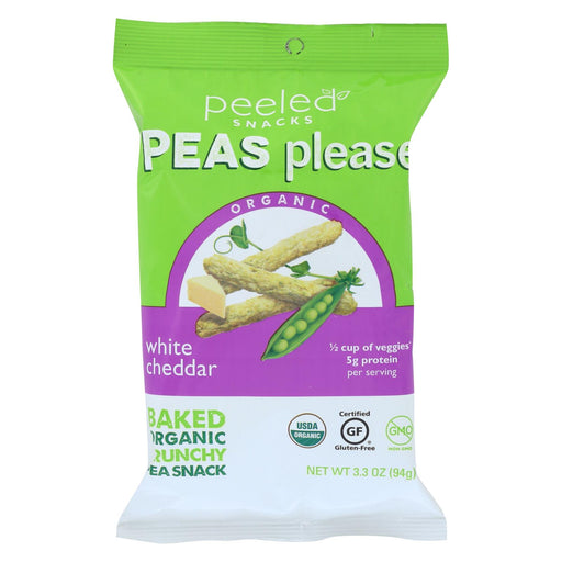 Peeled Peas Please - White Cheddar - Case Of 12 - 3.3 Oz.