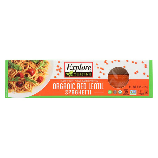 Explore Cuisine Organic Red Lentil Spaghetti - Spaghetti - Case Of 12 - 8 Oz.