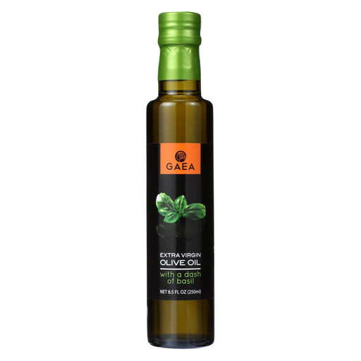 Gaea Extra Virgin Olive Oil - With A Dash Of Basil - Case Of 8 - 8.5 Oz.