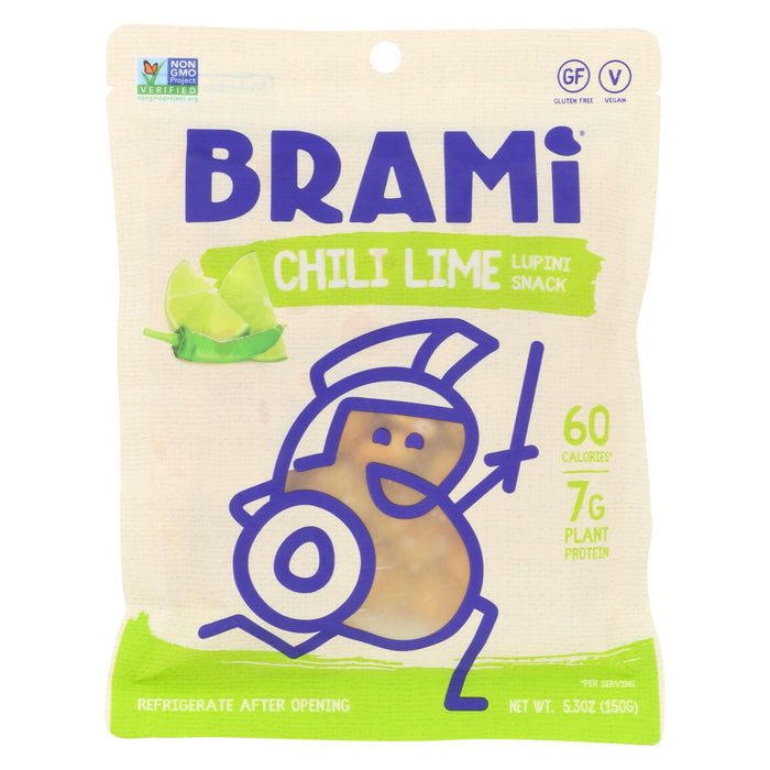 Brami Lupini Snack - Chili Lime - Case Of 8 - 5.3 Oz.
