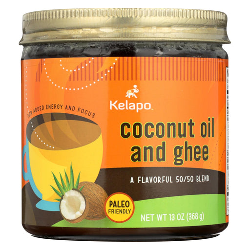 Kelapo Coconut Oil And Ghee 50-50 Blend Amber Glass Jar - Case Of 6 - 13 Oz.