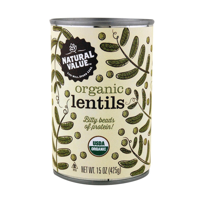 Natural Value Beans - Organic - Lentils - Case Of 12 - 15 Oz