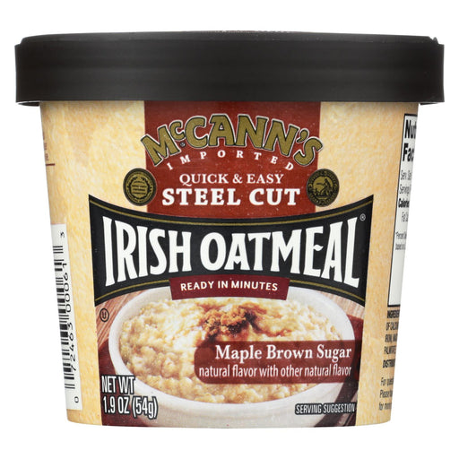 Mccann's Irish Oatmeal Instant Oatmeal Cup - Maple Brown Sugar - Case Of 12 - 1.9 Oz