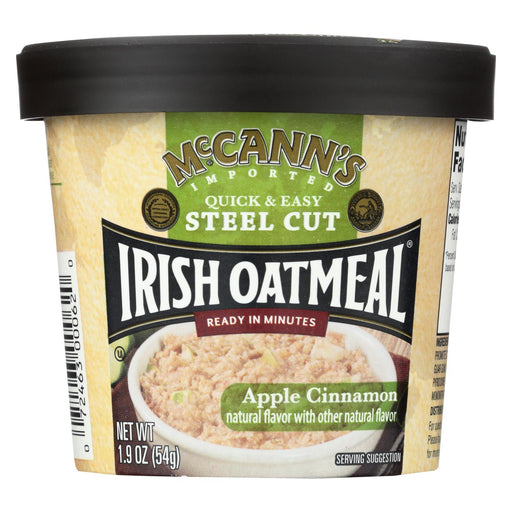 Mccann's Irish Oatmeal Instant Oatmeal Cup - Apple Cinnamon - Case Of 12 - 1.9 Oz