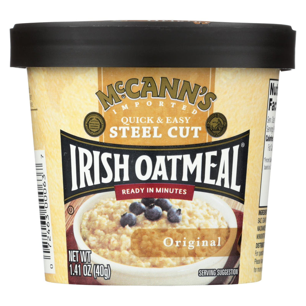 Mccann's Irish Oatmeal Instant Oatmeal Cup - Original - Case Of 12 - 1.41 Oz
